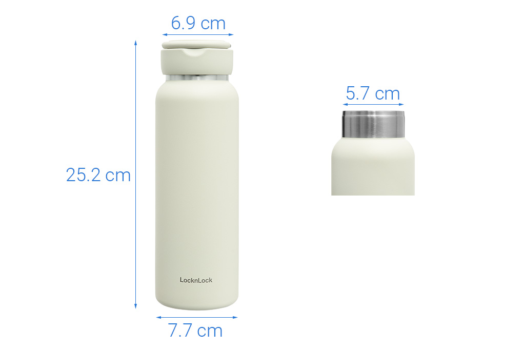 Bình giữ nhiệt inox 800 ml Lock&Lock Sling Ring Tumbler LHC4322IVY Màu Trắng