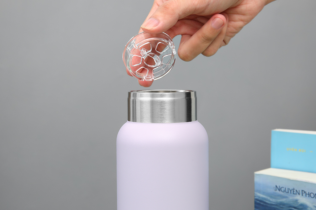 Bình giữ nhiệt inox 800 ml Lock&Lock Sling Ring Tumbler LHC4322LVOL Màu Tím