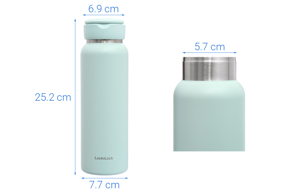 Bình giữ nhiệt inox 800 ml Lock&Lock Sling Ring Tumbler LHC4322MIT Màu Xanh Bạc Hà