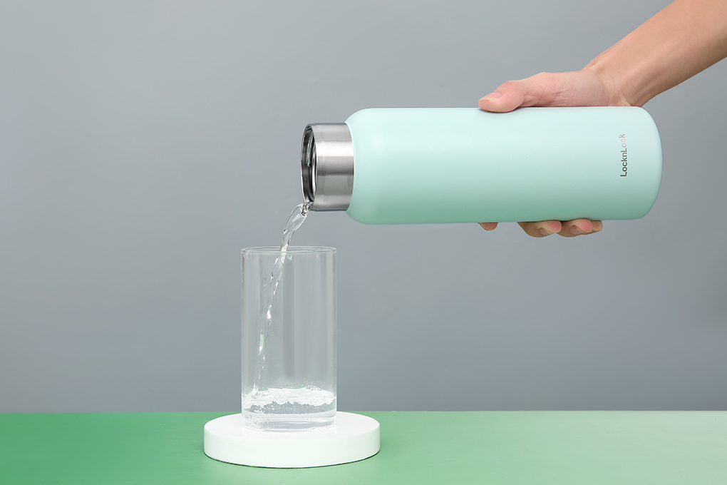 Bình giữ nhiệt inox 800 ml Lock&Lock Sling Ring Tumbler LHC4322MIT Màu Xanh Bạc Hà