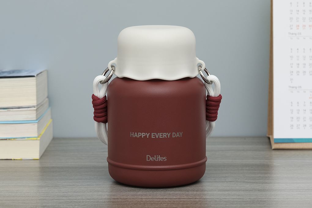 Bình đựng thức ăn giữ nhiệt Inox 680 ml Delites FH680 Đỏ Màu Đỏ