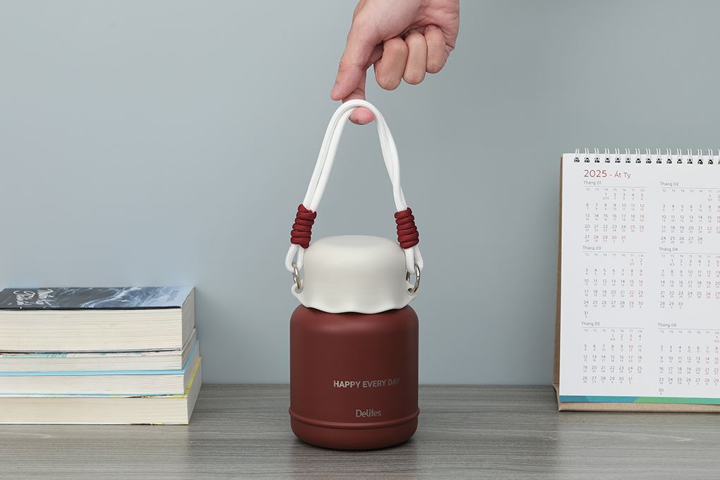 Bình đựng thức ăn giữ nhiệt Inox 680 ml Delites FH680 Đỏ Màu Đỏ