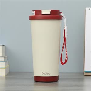 Ly giữ nhiệt inox 500 ml Delites Q105 Trắng Đỏ