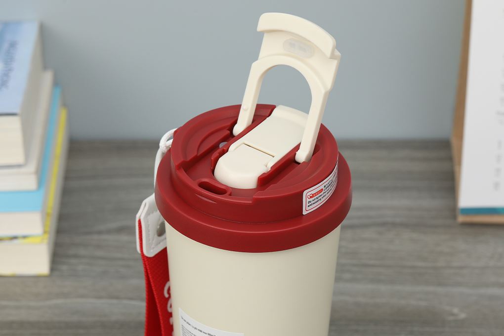 Ly giữ nhiệt inox 500 ml Delites Q105 Trắng Đỏ Màu Trắng