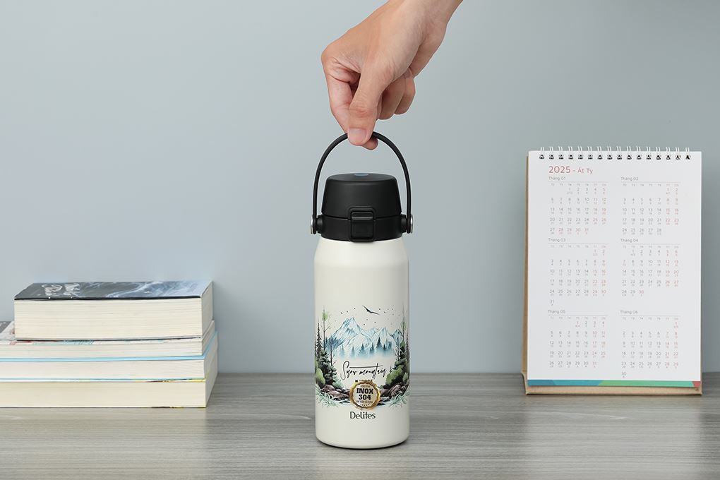 Bình giữ nhiệt Inox 500 ml Delites Y80 Trắng Màu Trắng