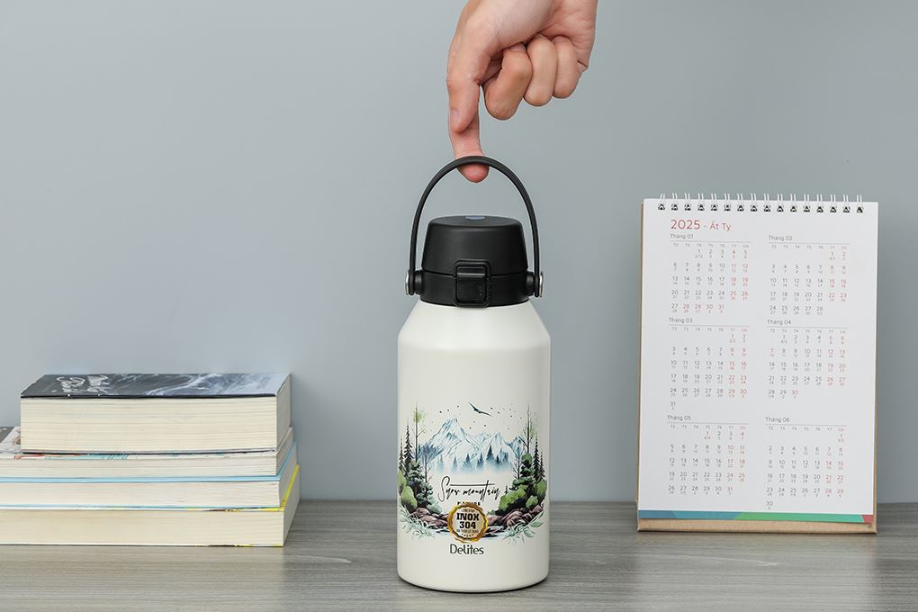 Bình giữ nhiệt Inox 750 ml Delites Y80A Trắng Màu Trắng