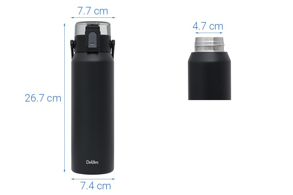Bình giữ nhiệt Inox 700 ml Delites XB-24130 Đen Màu Đen