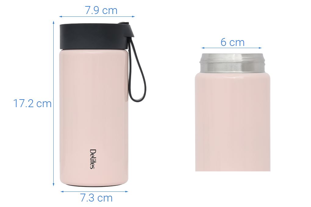 Bình giữ nhiệt Inox 500 ml Delites XB-24124 Hồng Màu Hồng