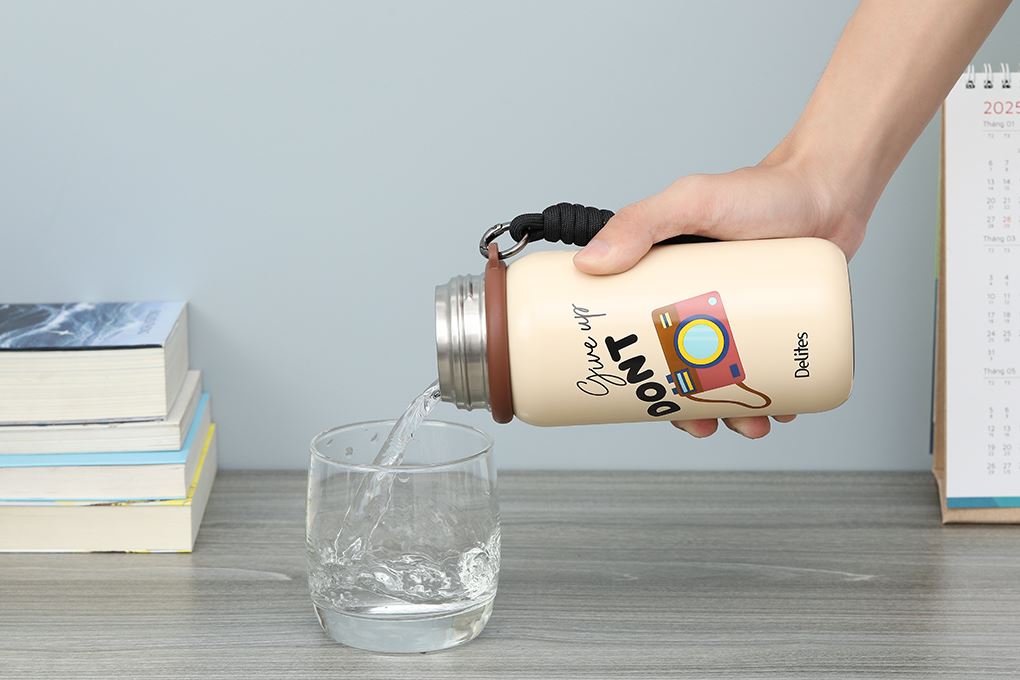 Bình giữ nhiệt Inox 450 ml Delites XB-24138 Nâu Màu Nâu