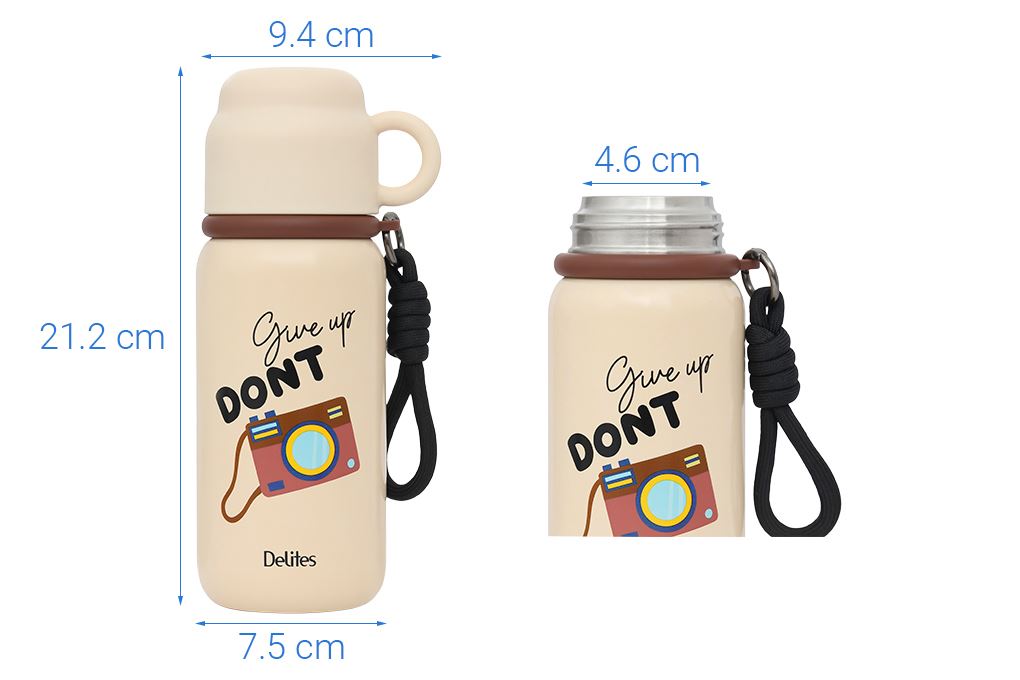Bình giữ nhiệt Inox 450 ml Delites XB-24138 Nâu Màu Nâu