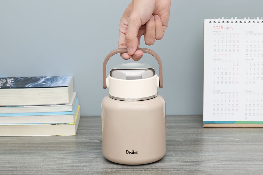 Bình đựng thức ăn giữ nhiệt Inox 800 ml Delites XB-24170 Nâu Màu Nâu