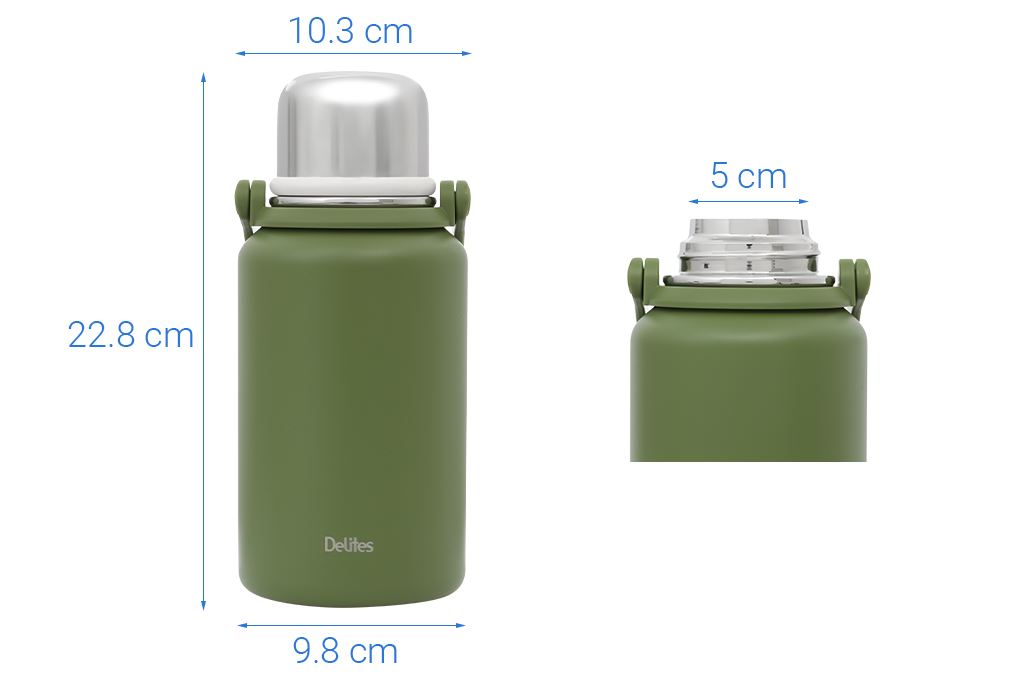 Bình giữ nhiệt Inox 900 ml Delites XB-22132 Xanh lá Màu Xanh lá