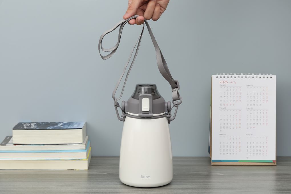 Bình giữ nhiệt Inox 1100 ml Delites DSV-088 Trắng Màu Trắng