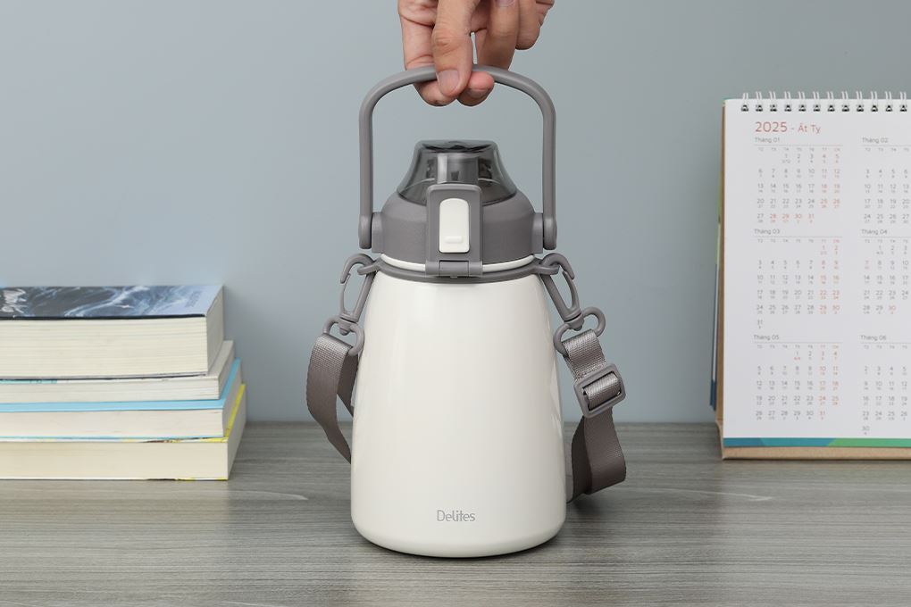 Bình giữ nhiệt Inox 1100 ml Delites DSV-088 Trắng Màu Trắng