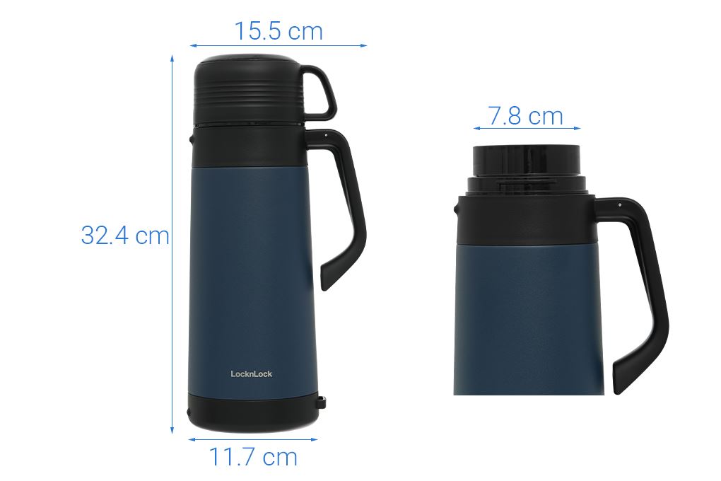 Bình giữ nhiệt inox 1800 ml Lock&Lock Easy Outdoor Vacuum Bottle LHC1485NVY Màu Xanh Navy