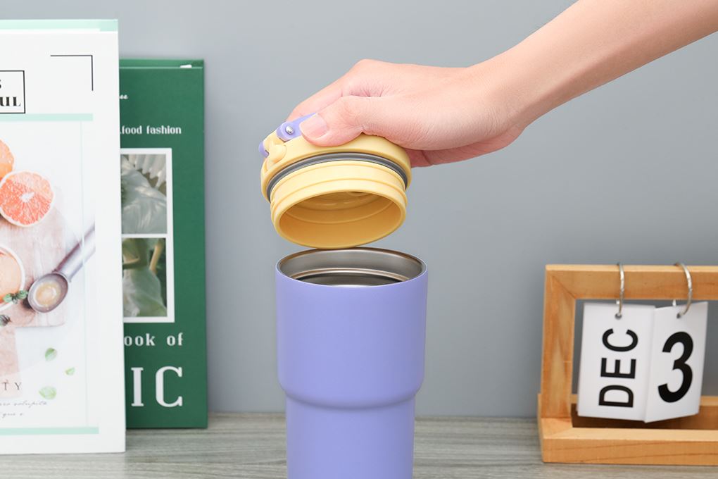 Ly giữ nhiệt inox 480 ml Lock&Lock Daily Macaron Tumbler LHC3292GRP Màu Tím