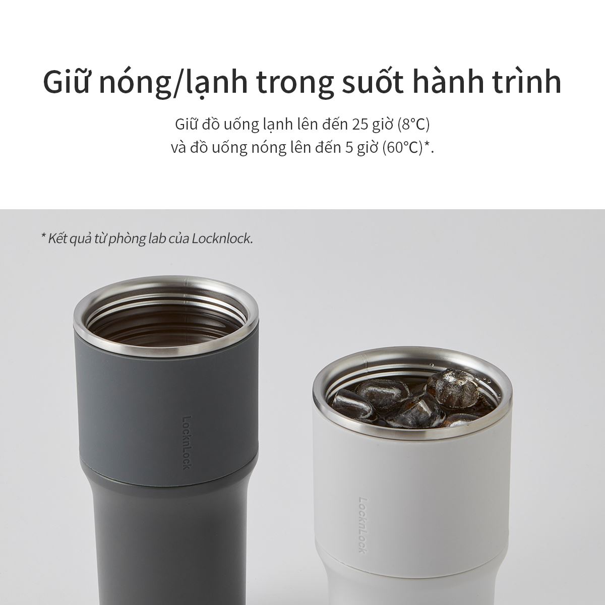 Bình giữ nhiệt inox 650 ml Metro Drive Lock&Lock LHC4277SGRY Màu Xám