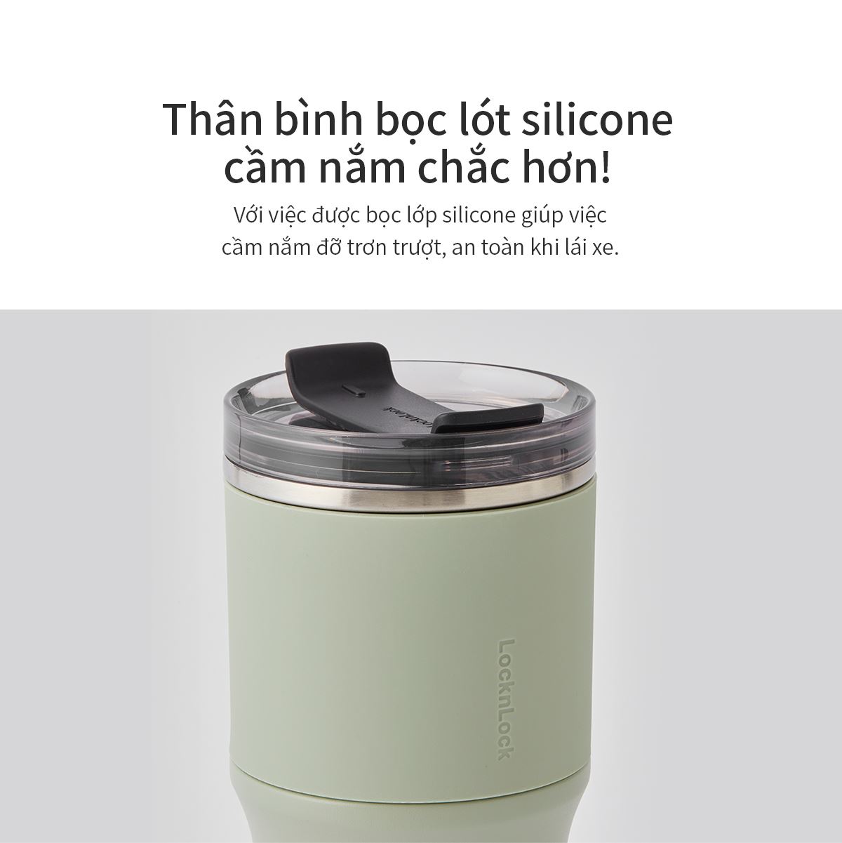 Bình giữ nhiệt inox 650 ml Metro Drive Lock&Lock LHC4277SGRY Màu Xám