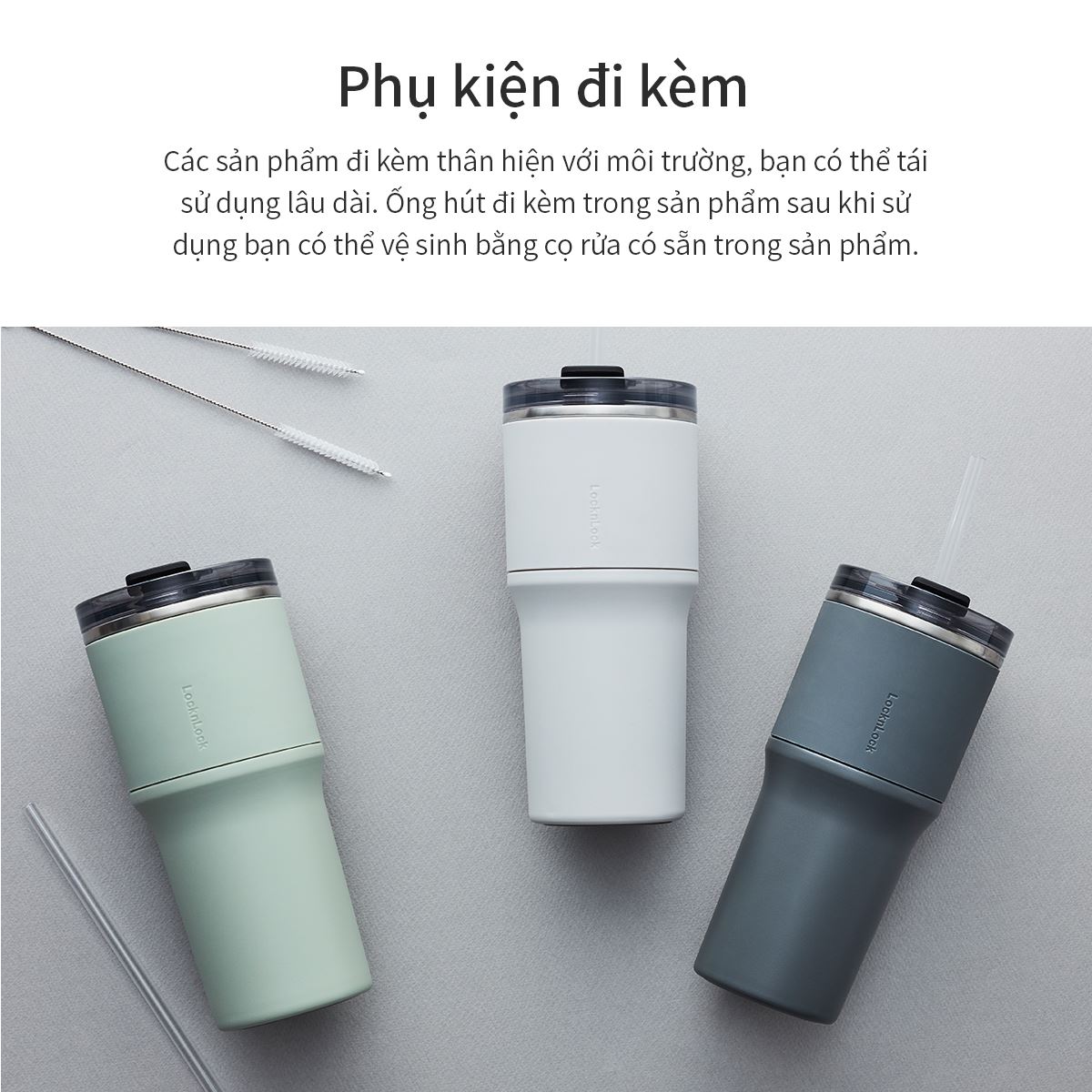 Bình giữ nhiệt inox 650 ml Metro Drive Lock&Lock LHC4277SMIT Màu Xanh Bạc Hà