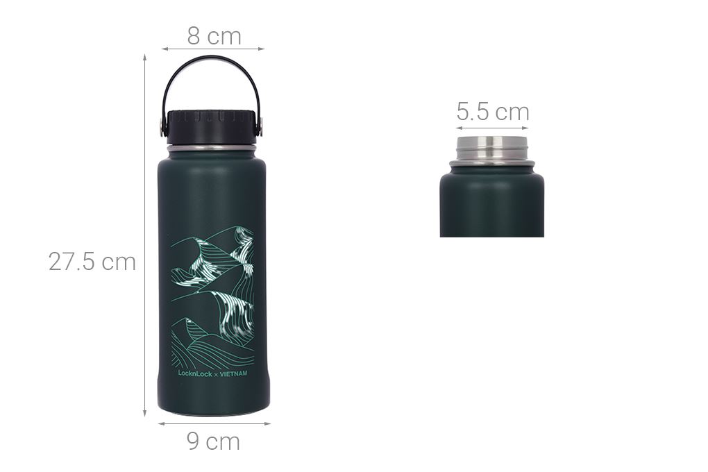 Bình giữ nhiệt inox 897 ml Riga Tumbler Vietnam Edition Lock&Lock LHC4160DGRN Màu Xanh lá đậm