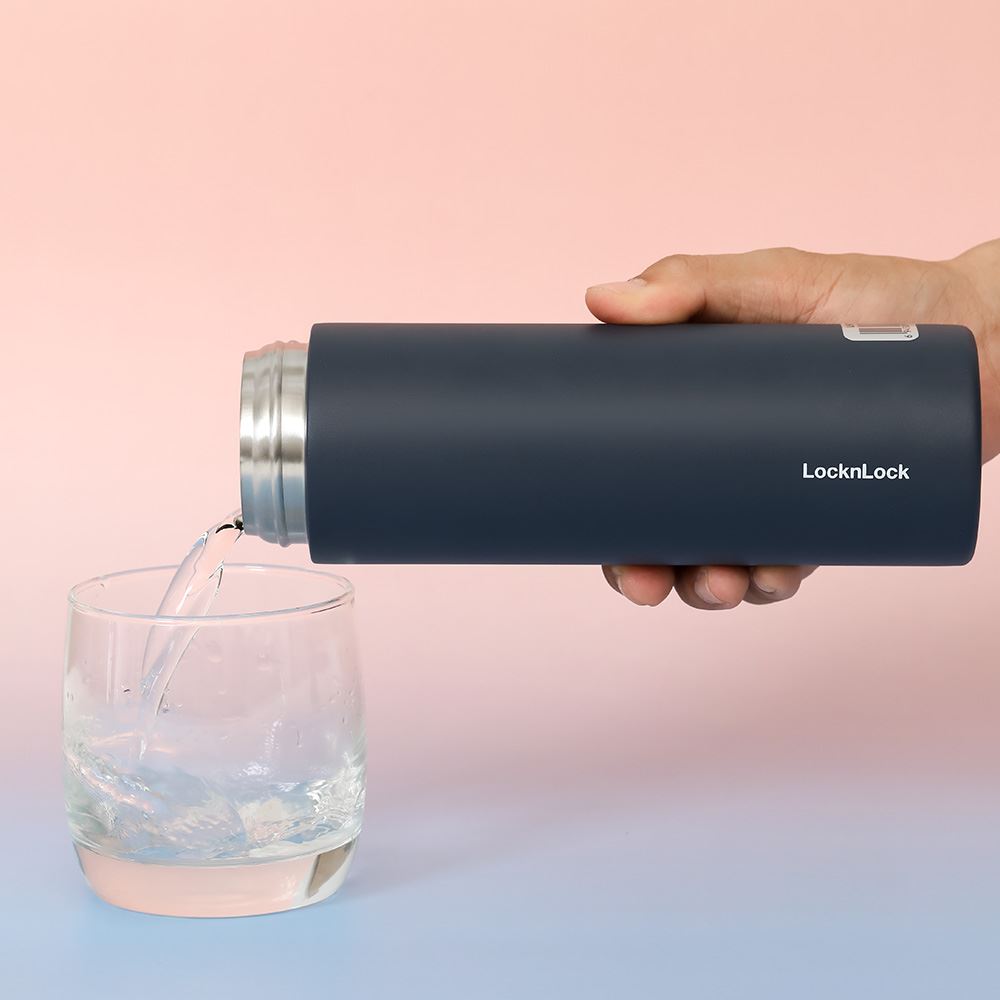 Bình giữ nhiệt inox 500 ml Featherlight One-touch Tumbler Lock&Lock LHC3257NVY Màu Xanh Navy
