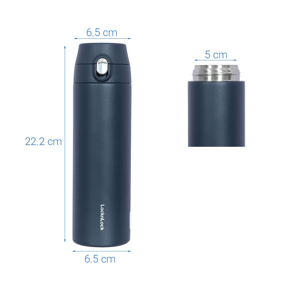 Bình giữ nhiệt inox 500 ml Featherlight One-touch Tumbler Lock&Lock LHC3257NVY Màu Xanh Navy