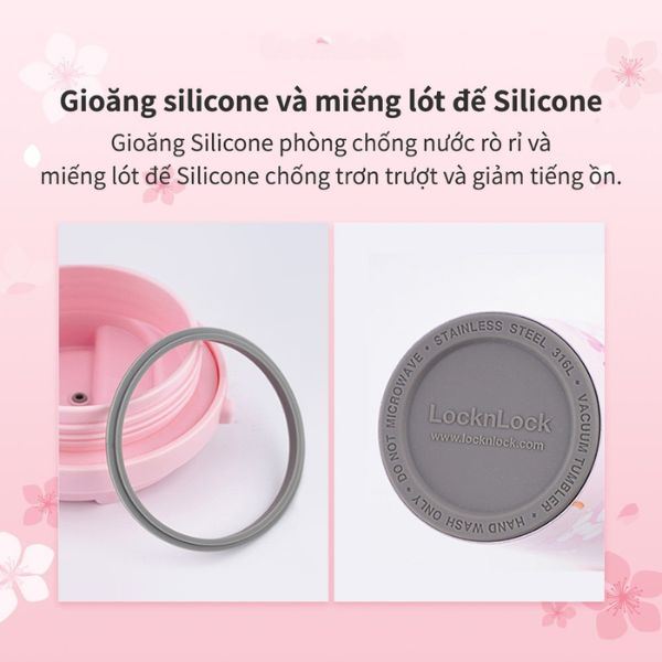 Bình giữ nhiệt inox 550 ml Energetic Tumbler Peach Blossom Lock&Lock LHC3249PIKPB Màu Hồng