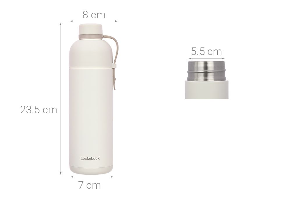 Bình giữ nhiệt inox 490 ml Belt Bottle Lock&Lock LHC4267IVY Màu Trắng