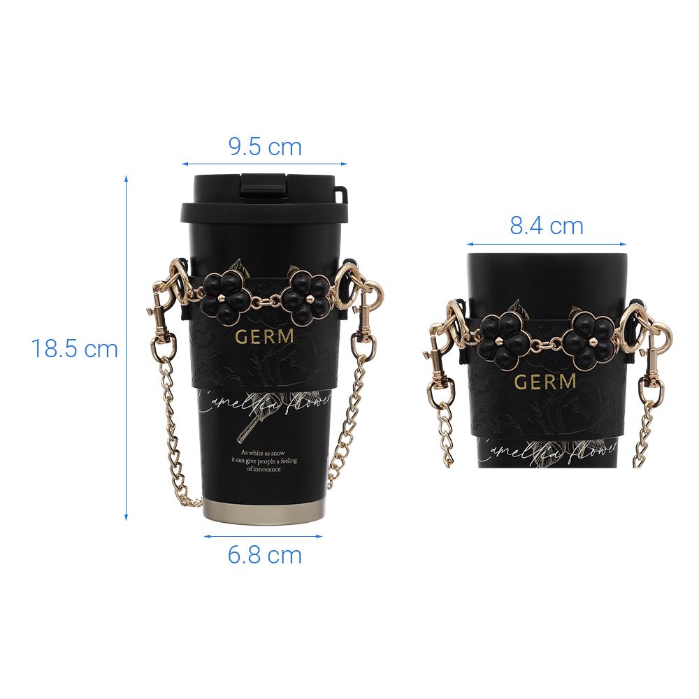 Ly giữ nhiệt inox 500 ml Hoa Sơn Trà GERM GE-23AW-B77 Màu Đen