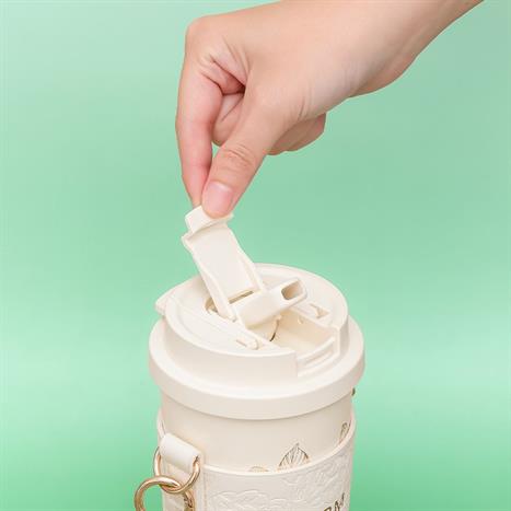 Ly giữ nhiệt inox 500 ml Hoa Sơn Trà GERM GE-23AW-B77 Màu Trắng