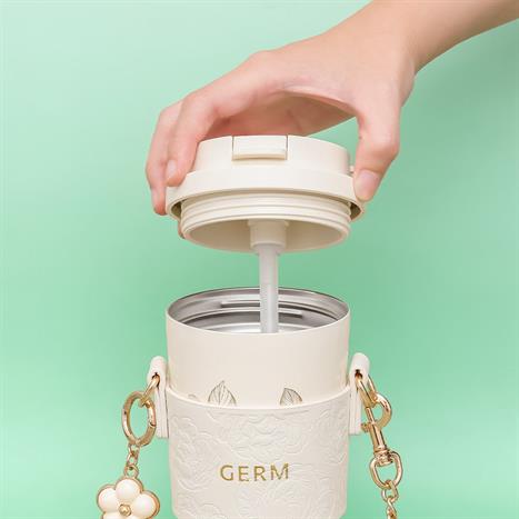 Ly giữ nhiệt inox 500 ml Hoa Sơn Trà GERM GE-23AW-B77 Màu Trắng