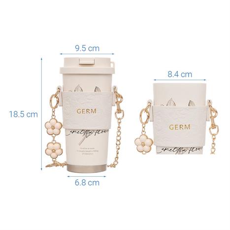 Ly giữ nhiệt inox 500 ml Hoa Sơn Trà GERM GE-23AW-B77 Màu Trắng