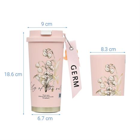 Ly giữ nhiệt inox 500 ml Hoa Huệ Thung Lũng GERM GE-23AW-B47 Màu Hồng