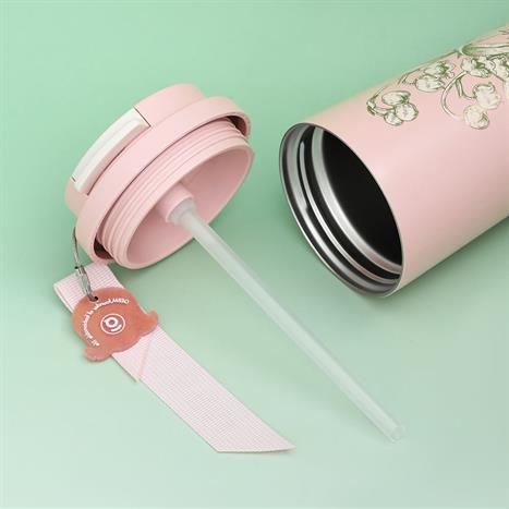 Ly giữ nhiệt inox 500 ml Hoa Huệ Thung Lũng GERM GE-23AW-B47 Màu Hồng