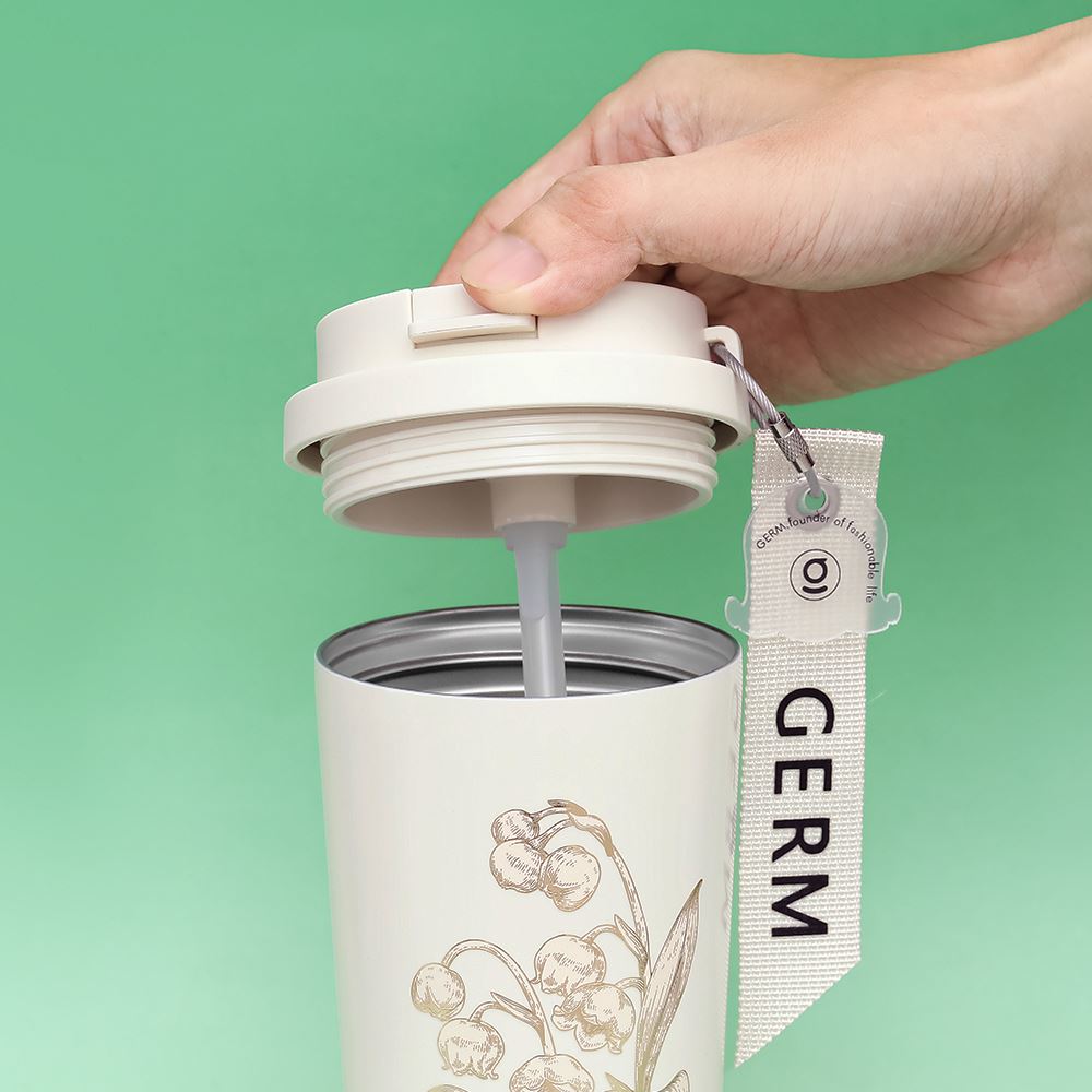 Ly giữ nhiệt inox 500 ml Hoa Huệ Thung Lũng GERM GE-23AW-B47 Màu Trắng