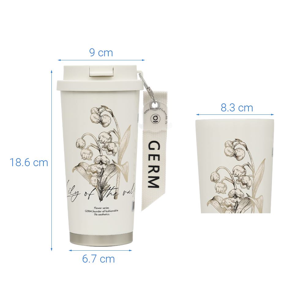 Ly giữ nhiệt inox 500 ml Hoa Huệ Thung Lũng GERM GE-23AW-B47 Màu Trắng
