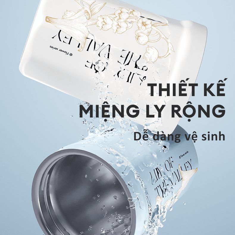 Ly giữ nhiệt inox 390 ml Hoa Huệ Thung Lũng GERM GE-23AW-K32 Màu Xanh Dương