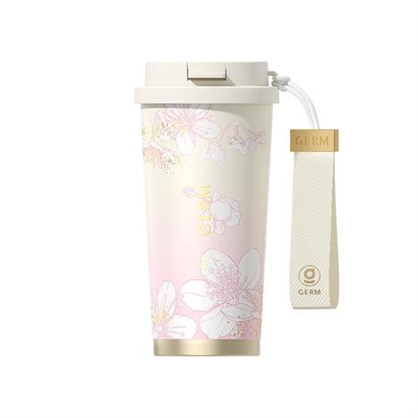 Ly giữ nhiệt inox 500ml Hoa Anh Đào GERM GE-24SS-DB77 Màu Trắng - Hồng