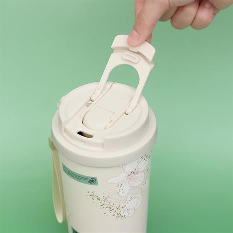 Ly giữ nhiệt inox 500ml Hoa Anh Đào GERM GE-24SS-DB77 Màu Trắng - Hồng