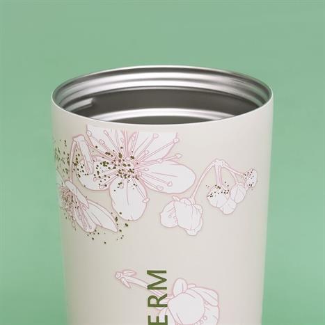 Ly giữ nhiệt inox 500ml Hoa Anh Đào GERM GE-24SS-DB77 Màu Trắng - Hồng