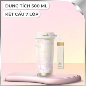 Ly giữ nhiệt inox 500ml Hoa Anh Đào GERM GE-24SS-DB77