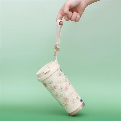 Ly giữ nhiệt inox 500 ml Hoa Anh Đào GERM GE-24AW-B85 Màu Hồng Kem