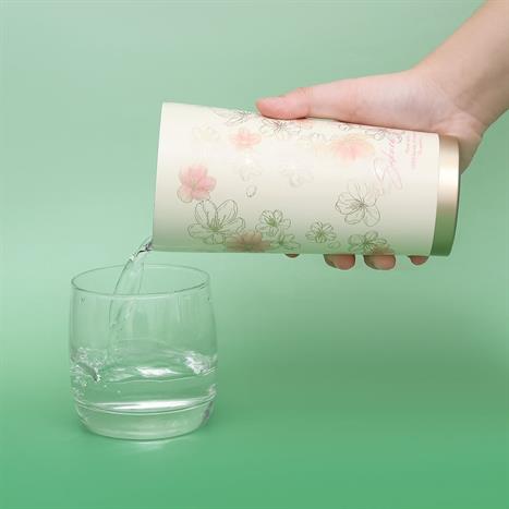 Ly giữ nhiệt inox 500 ml Hoa Anh Đào GERM GE-24AW-B85 Màu Hồng Kem