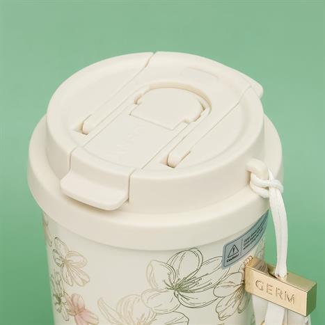 Ly giữ nhiệt inox 500 ml Hoa Anh Đào GERM GE-24AW-B85 Màu Hồng Kem