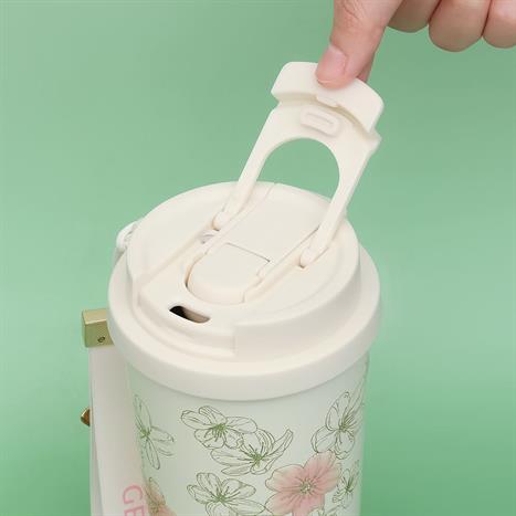 Ly giữ nhiệt inox 500 ml Hoa Anh Đào GERM GE-24AW-B85 Màu Hồng Kem