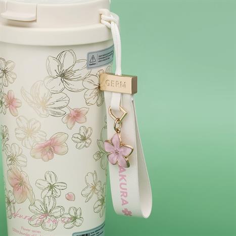 Ly giữ nhiệt inox 500 ml Hoa Anh Đào GERM GE-24AW-B85 Màu Hồng Kem