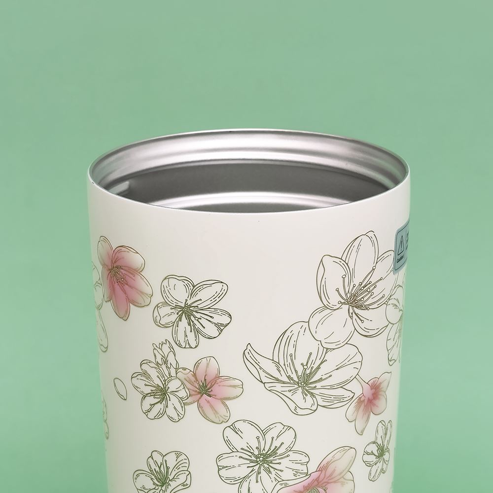 Ly giữ nhiệt inox 500 ml Hoa Anh Đào GERM GE-24AW-B85 Màu Hồng Kem