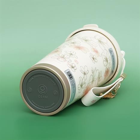 Ly giữ nhiệt inox 500 ml Hoa Anh Đào GERM GE-24AW-B85 Màu Hồng Kem