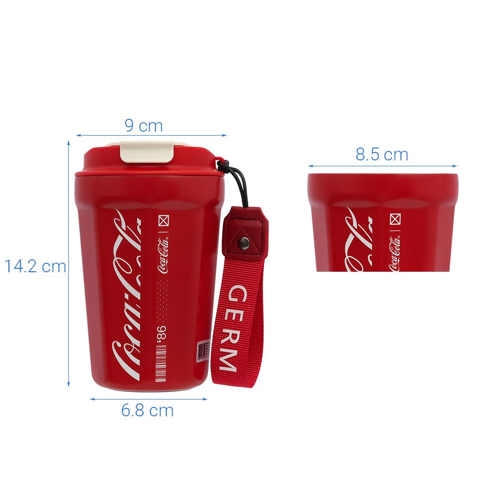 Ly giữ nhiệt inox 390 ml Kim Cương Coca Cola GERM GPS-2124VP-CCR Màu Đỏ