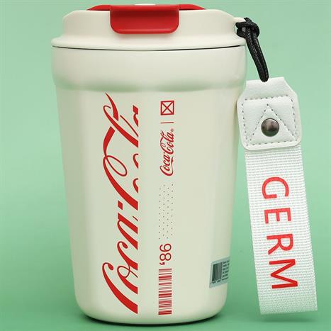 Ly giữ nhiệt inox 390 ml Kim Cương Coca Cola GERM GPS-2124VP-CCW Màu Trắng